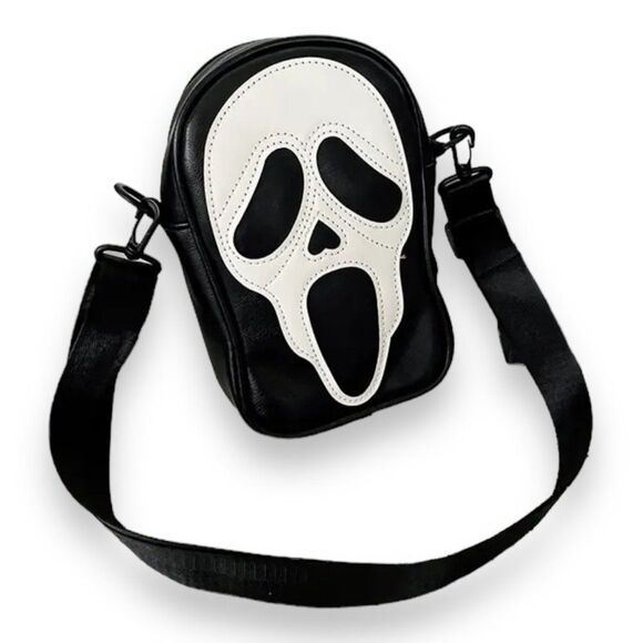 Ghostface Horror Black and White Scream  Messenger Crossbody Bags NEW - Picture 1 of 4